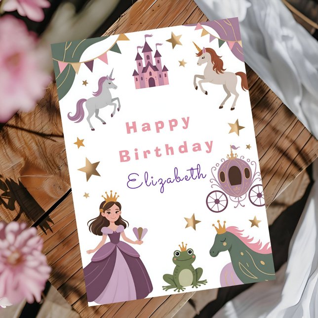 Fairytale Castle Baby Girl Birthday Party Karte (Von Creator hochgeladen)