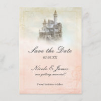 Fairytale Castle Storybook Save the Date Karte