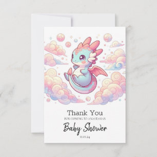 Fairytale Dragon Baby Dusche Dankeskarte