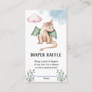 Fairytale Dragon Baby Dusche Windel Raffel Begleitkarte
