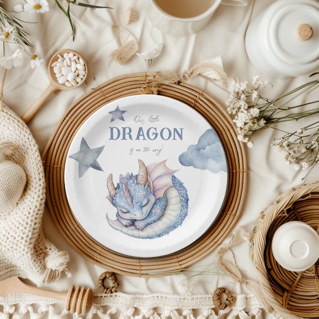Fairytale Dreamy Dragon Baby Dusche Pappteller (Von Creator hochgeladen)