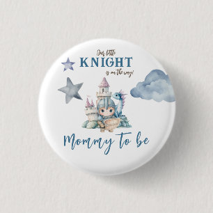 Fairytale Dreamy Dragon Blue Knight Baby Dusche Button