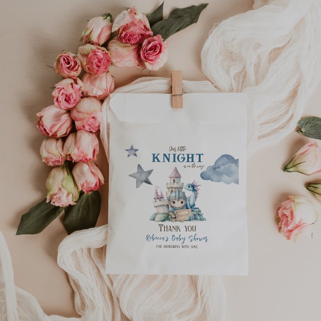 Fairytale Dreamy Dragon Blue Knight Baby Dusche Geschenktütchen (Von Creator hochgeladen)