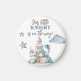 Fairytale Dreamy Dragon Blue Knight Baby Dusche Magnet