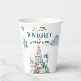 Fairytale Dreamy Dragon Blue Knight Baby Dusche Pappbecher