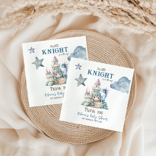Fairytale Dreamy Dragon Blue Knight Baby Dusche Serviette