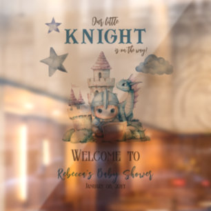 Fairytale Dreamy Dragon Knight Baby Dusche Willkom Fensteraufkleber