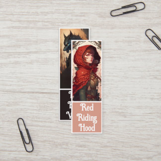 Fairytale Fantasy Red Riding Hood & Wolf Lesezeich Mini Visitenkarte