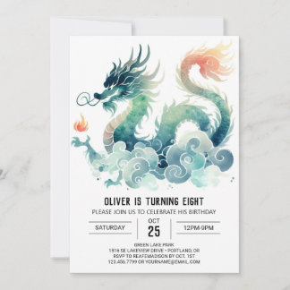 Fairytale Ferocious Dragon Geburtstagskinder Einladung