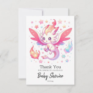 Fairytale Fiery Dragon Baby Dusche Dankeskarte