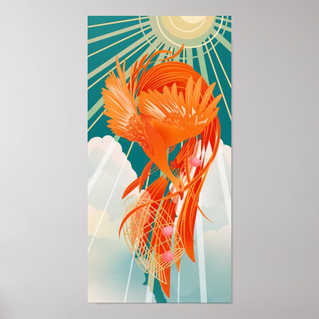 Fairytale Firebird Golden Cage Illustration Poster (Vorne)