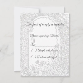Fairytale Floral Garden Arch Wedding RSVP Card Karte
