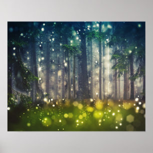 Fairytale Forest Tree Landschaft Kunst, Dichtung u Poster