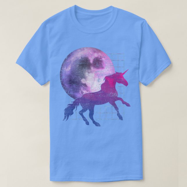Fairytale Full Moon Magical Animal Fantasy Vaporwa T-Shirt (Design vorne)