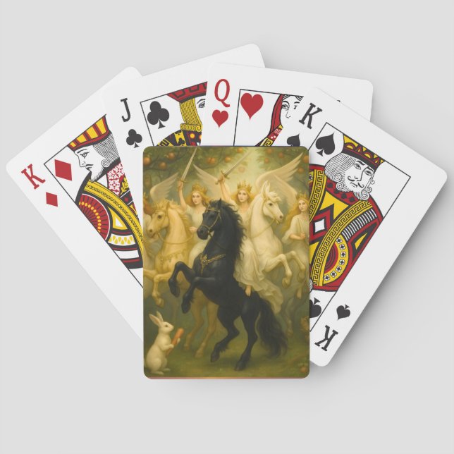 Fairytale Horses and Angel Classic Playing Cards Spielkarten (Rückseite)