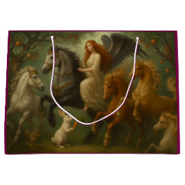Fairytale Horses and Angel Gift Bag Große Geschenktüte