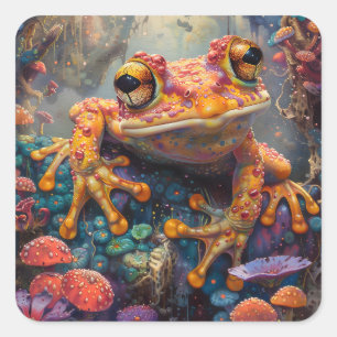 Fairytale magischer Frosch Quadratischer Aufkleber