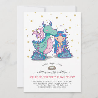 Fairytale Party Einladung | Prinzessin & Dragon