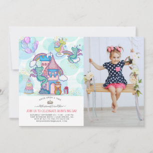 Fairytale Party Einladung Prinzessinnen und Drac