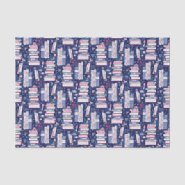 Fairytale Pile of Books Blue Seidenpapier