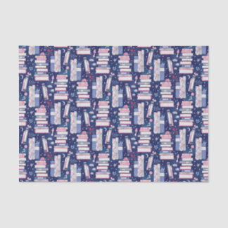 Fairytale Pile of Books Blue Seidenpapier