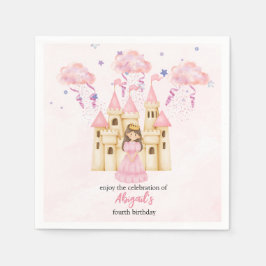 Fairytale Pink Castle Princess All Ages Birthday Serviette