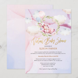 Fairytale Pink Unicorn   Virtual Baby-Dusche Einladung