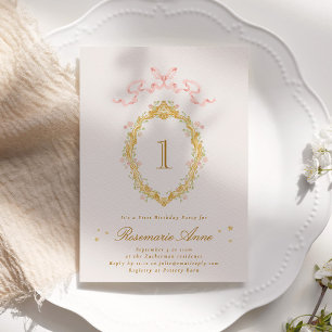 Fairytale Princess Big Number Girls Geburtstagspar Einladung