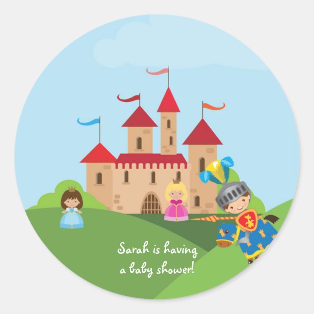 Fairytale Princess Birthday Baby Envelope Sticker (Vorderseite)