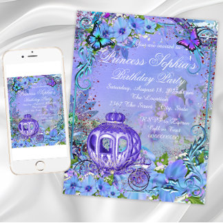 Fairytale Princess Birthday Party Einladung