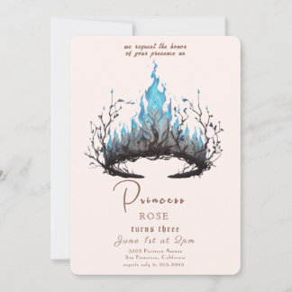 Fairytale Princess Crown Pink & Gold Birthday Einladung