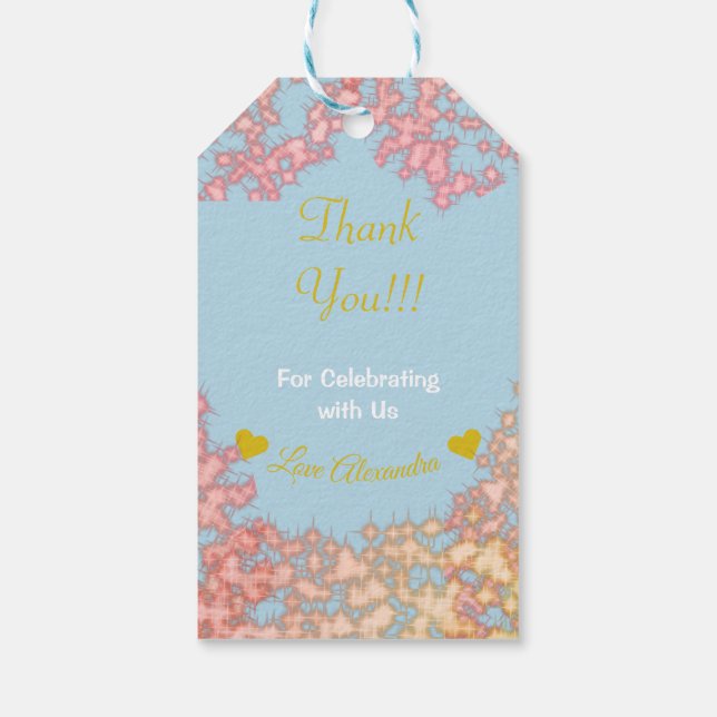 Fairytale Princess Glitzer 16 . Geburtstag Geschenkanhänger (Rückseite)