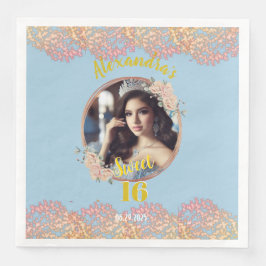 Fairytale Princess Glitzer 16 . Geburtstag Serviette