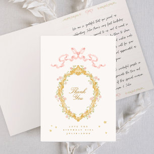 Fairytale Princess Mirror Birthday Party Dankeskarte