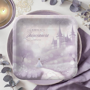 Fairytale Princess Quinceanera Lavender ID1030 Pappteller
