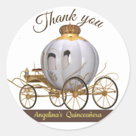 Fairytale Princess Quinceanera Vielen Dank Runder Aufkleber