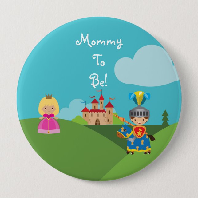 Fairytale-Ritter-personalisierte Mama, zum Knopf Button (Vorderseite)