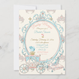 Fairytale Royal Princess Carriage Blush Aqua Einladung