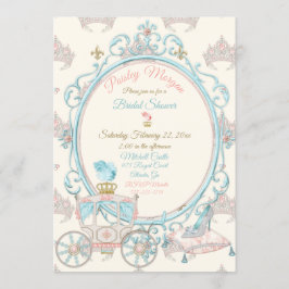 Fairytale Royal Princess Carriage Blush Aqua Einladung