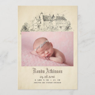 Fairytale-Schloss-Prinzessin Newborn Baby Foto Ankündigung