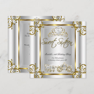 Fairytale Sweet 16 16. Geburtstag Gold Silber Einladung