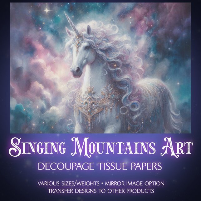 Fairytale Unicorn & Galaxy Craft Decoupage  Seidenpapier (Von Creator hochgeladen)
