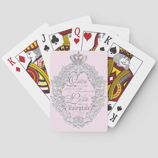 FAIRYTALE Vintag Pink Princess Playing Cards Spielkarten (Rückseite)
