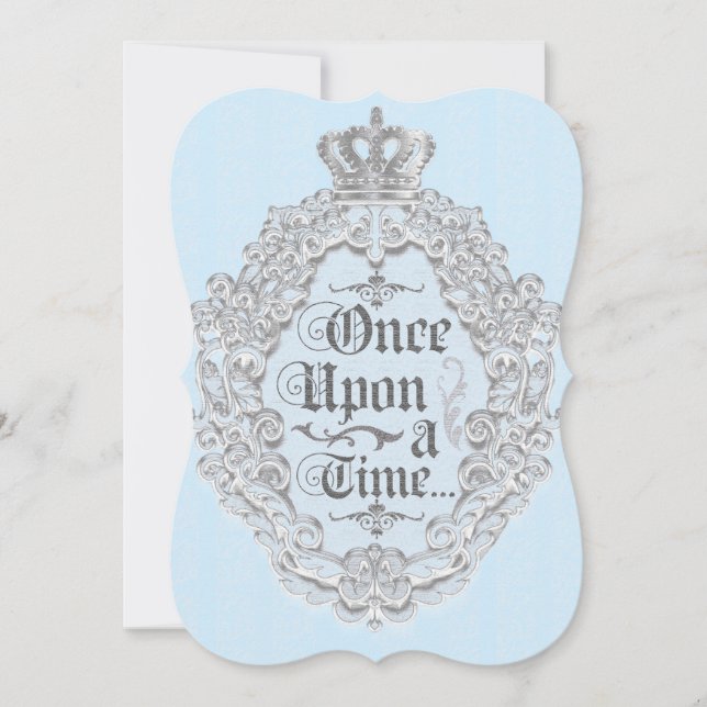 Fairytale Vintag Storybook Blauer Einladung (Vorderseite)