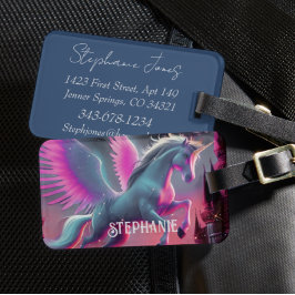 Fairytale Watercolor Einhorn Pegacorn Rucksack Gepäckanhänger