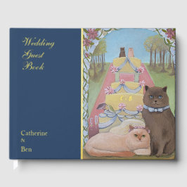 Fairytale Wedding Cats 10.5" x 8.25" Gold Gästebuch