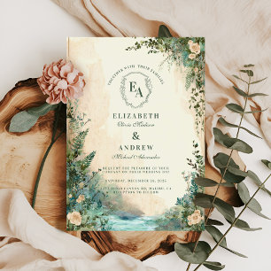 Fairytale Woodland Outdoor Boho Wedding Einladung