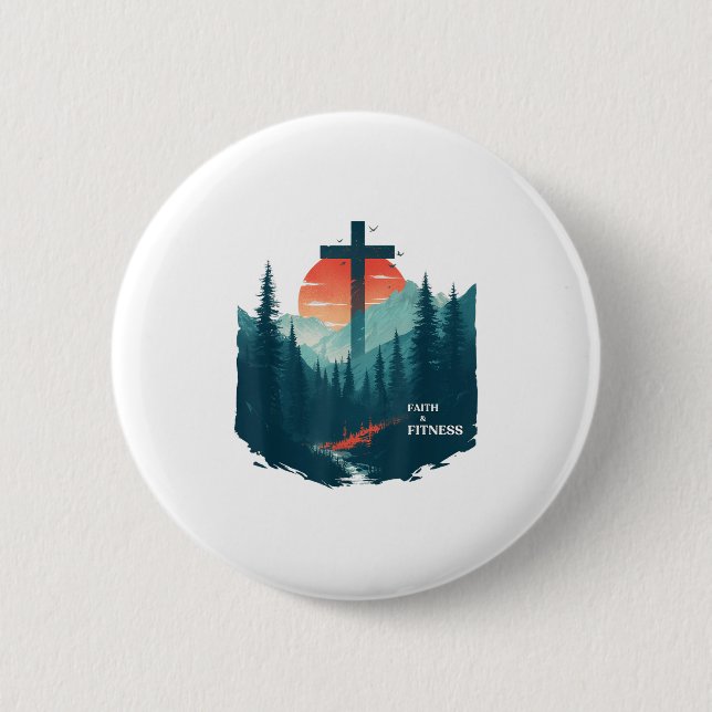 Faith &amp; Fitness Christian - Workout Motivation Button (Vorderseite)