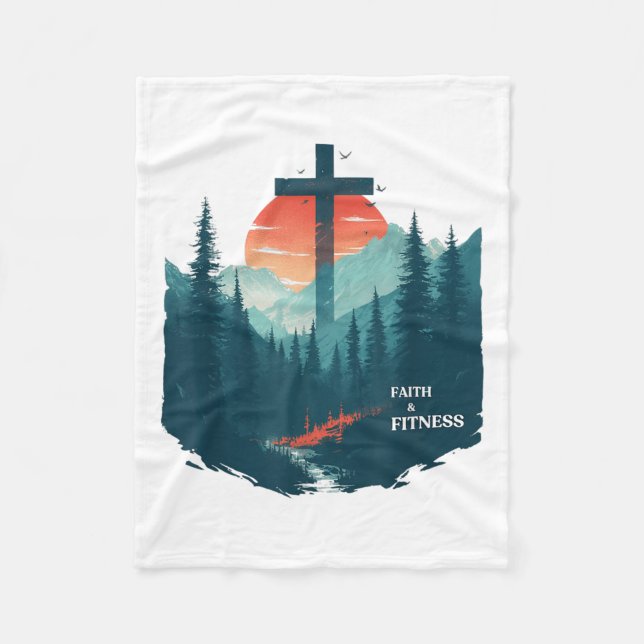 Faith &amp; Fitness Christian - Workout Motivation Fleecedecke (Vorderseite)