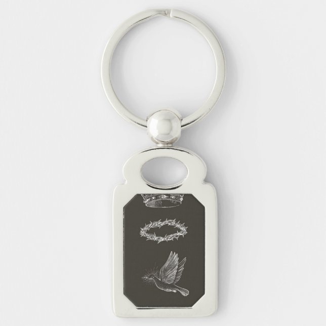 Faith and Freedom Keychain – Bird with Jesus Crown Schlüsselanhänger (Vorderseite)
